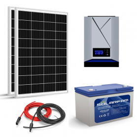 kit solaire 200w autonome vm 1kva 12 230v batterie 1200wh
