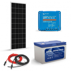 kit solaire autonome 200w 12v mppt stockage 1200wh victron energy