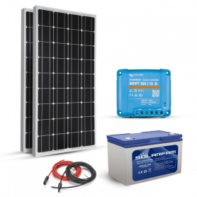 kit solaire autonome 300w 3 x 100w 12v stockage 1800wh victron energy
