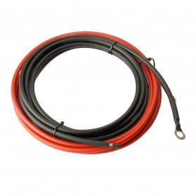 cable de connexion regulateur batterie 2x2m 4mm2 avec cosse pre cable noir rouge