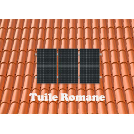 kit fixation tuile mecanique 3 panneau solaire en portrait spv solar