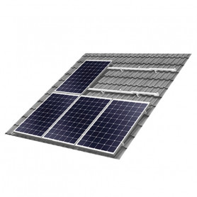 kit fixation tuile plate 1 panneau solaire en portrait spv solar