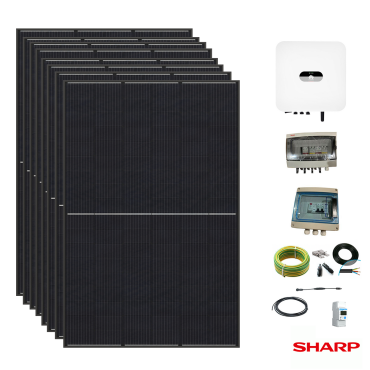 kit solaire hybride raccorde reseau sharp 3200w onduleur huawei prd2