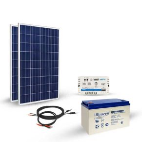 kit solaire 260wc 12v autonome stockage 1 2kwh